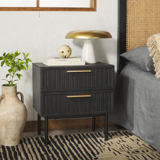 Safavieh Axelle 2 Drawer Nightstand, Black