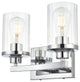 2 Light Chrome And Clear Bath Sconce