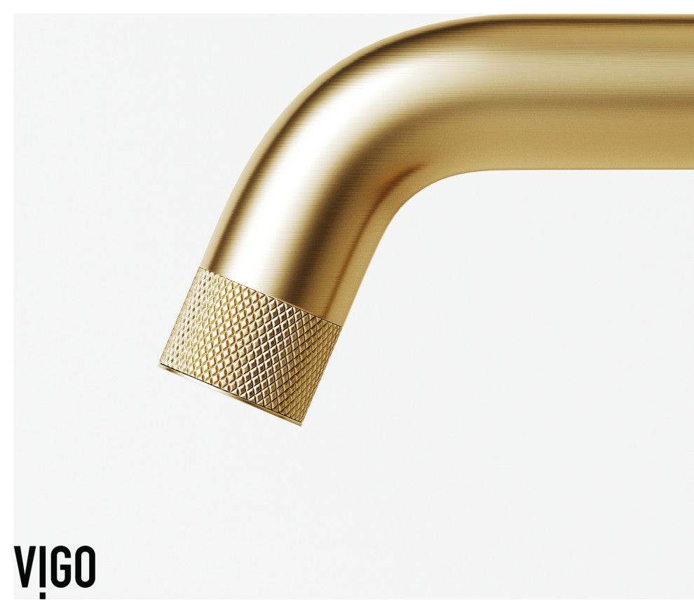 VIGO Cass 9" H Single Handle Single Hole Bathroom Faucet, Matte Brushed Gold, Without Extras
