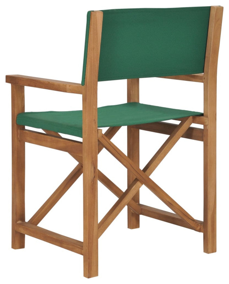 Vidaxl Director's Chair Solid Teak Wood Green