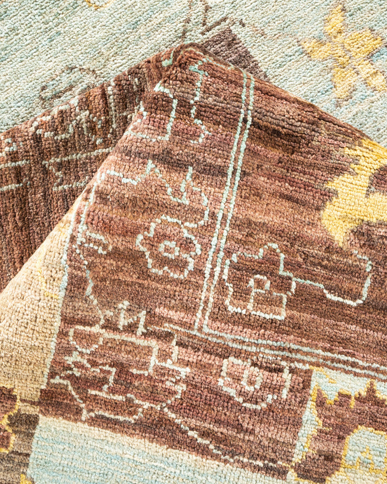 Eclectic, One-of-a-Kind Hand-Knotted Area Rug Brown, 10'0"x13'3"