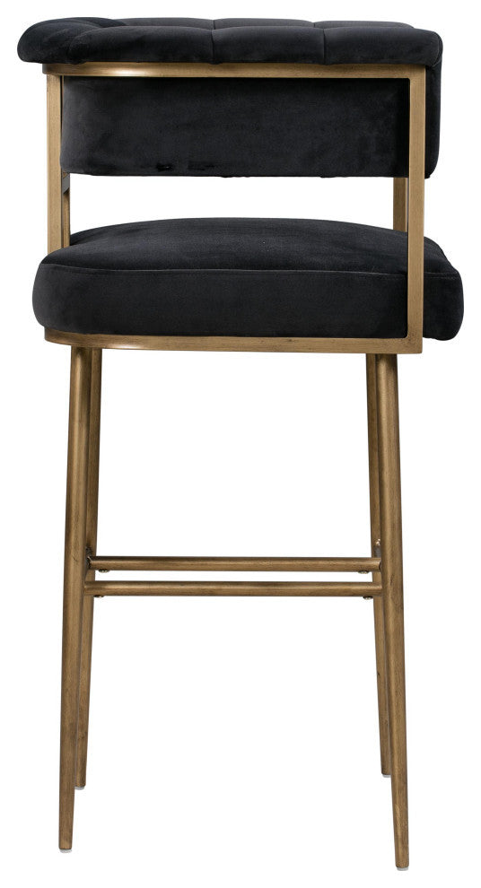 Astrid Grey Velvet Bar Stool