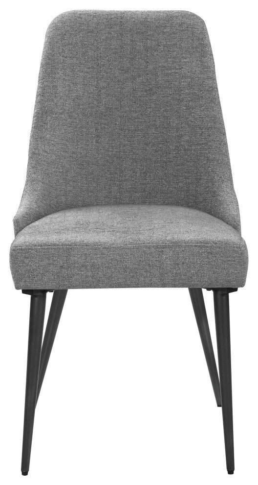 Alan Fabric Upholstered Dining Side Chair Grey, Set of 2