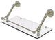 Prestige Skyline 18" Floating Glass Shelf with Gallery Rail, Polished Nickel