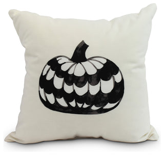 Pumpkin Single Cream Halloween Print Decorative Throw Pillow, 18"