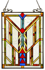 Vanderleck Tiffany-Glass Window Panel 17.5"x25"