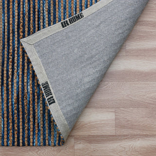 Crest Navy Rustic Striped Handmade Jute/Wool Blend Area Rug, 8' x 10'