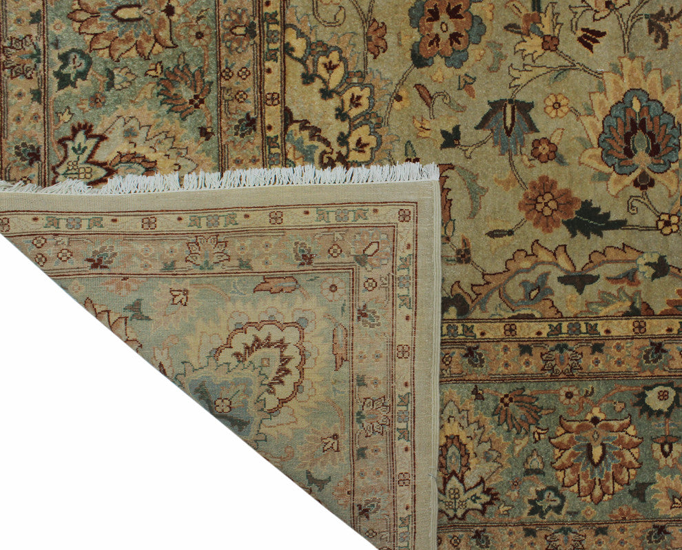 Turkish-Knotted Ankara Lahore 97 Light Gray Rug, 8''2x9''11