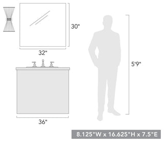 Avon 2-Light Wall Sconce, Brushed Champagne Bronze With Bleached White Raphia Rope Shade