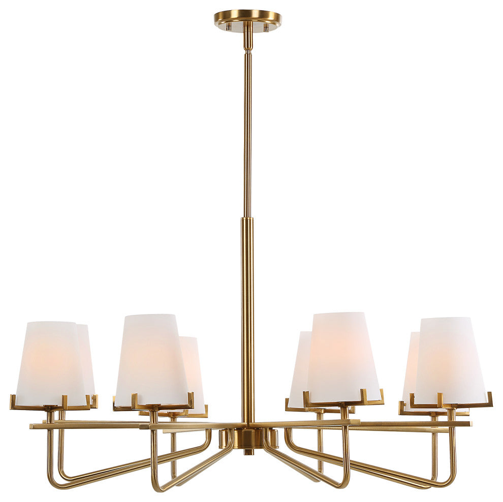 Lassen 8 Light Brass Chandelier