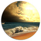 Rushing Waves Under Cloudy Sky, Seashore Large Disc Metal Wall Art, 11"