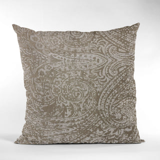 Plutus Brown Natural Leaf Jacquard Luxury Throw Pillow, 26"x26"