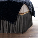 Stella Silk Velvet Bed Skirt, Slate, King