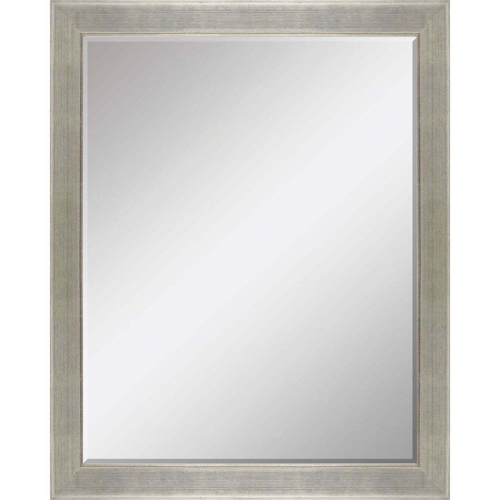 Framed Beveled Mirror, Metallic, 41"x53"