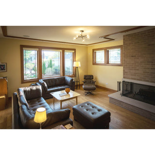 Orbit 25" Semi Flush Ceiling Light Satin Nickel and Oil Rubbed Bronze