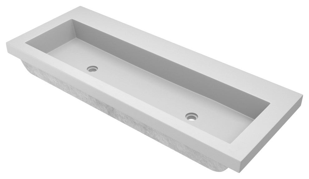 Trough 4819 Bathroom Sink, Pearl, No Faucet Holes