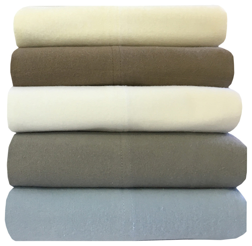 Heavyweight Deep Pocket Flannel Sheet Set, Taupe, King