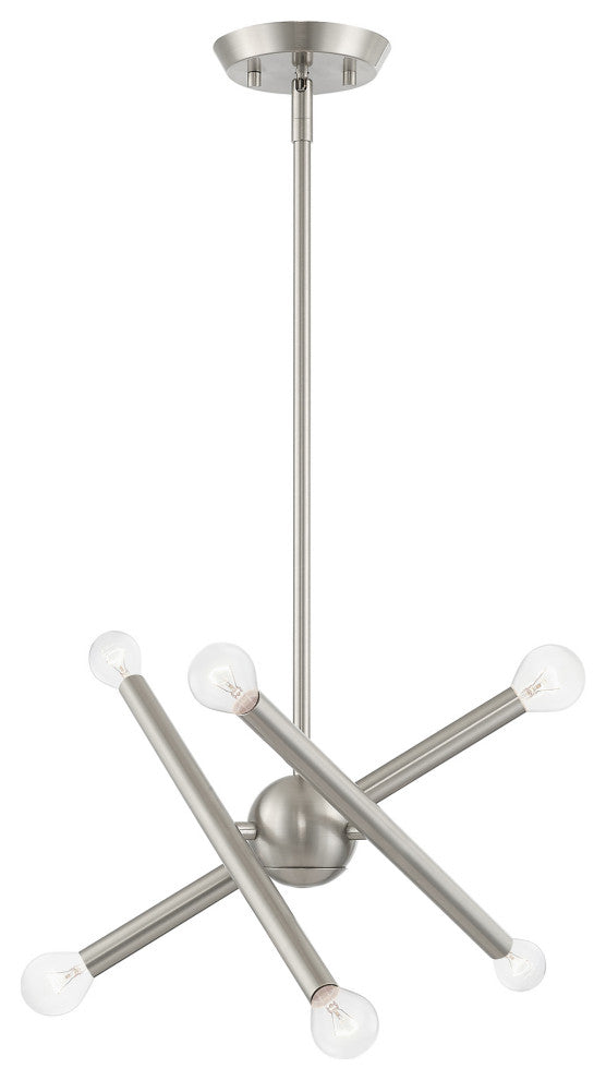 Livex Lighting Soho 6 Light Brushed Nickel Petite Chandelier