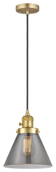 Innovations 201CSW-SG-G43-LED Cone 1 Light Mini Pendant, Switch, Satin Gold