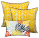 3-Piece Set Yellow Chevron Indoor Outdoor Zippered Pillow Covers