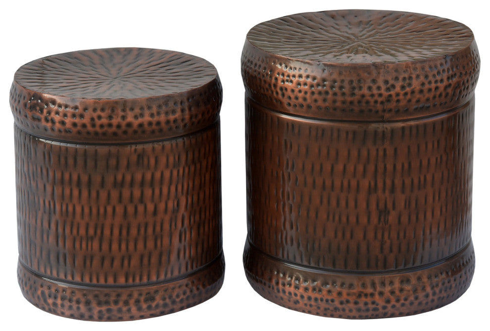 Preston Set of 2 Bronze Outdoor Stools