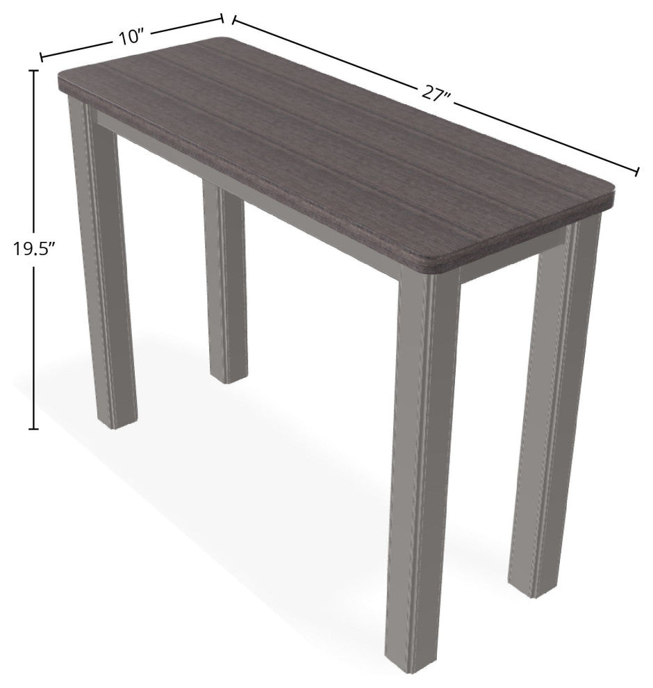 10" x 27" Rustic Outdoor End Table, Warm Gray