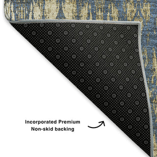 Premium Machine Washable Mayfield AMF580 Blue 8' x 10' Rug