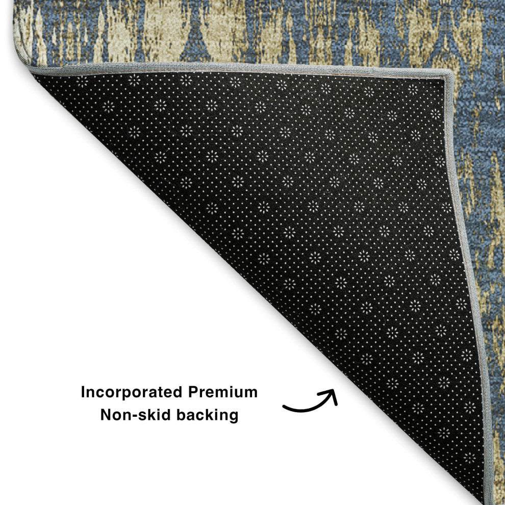 Premium Machine Washable Mayfield AMF580 Blue 8' x 10' Rug