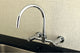 Wall Mount Kitchen Faucet, Polished Chrome