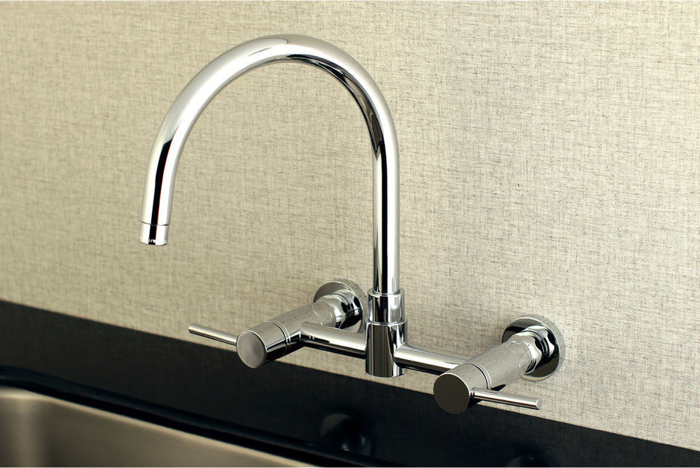 Wall Mount Kitchen Faucet, Polished Chrome