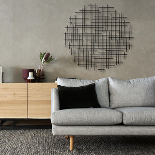 Iquara Large Black Round Metal Wall Art