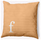 18" x 18" Modern Monogram Indoor/Outdoor Polyester Throw Pillow, Pale Gold