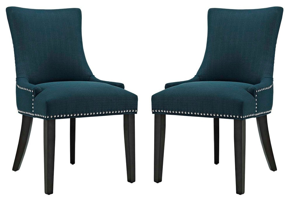 Modern Azure Marquis Dining Side Chair Fabric Set of 2