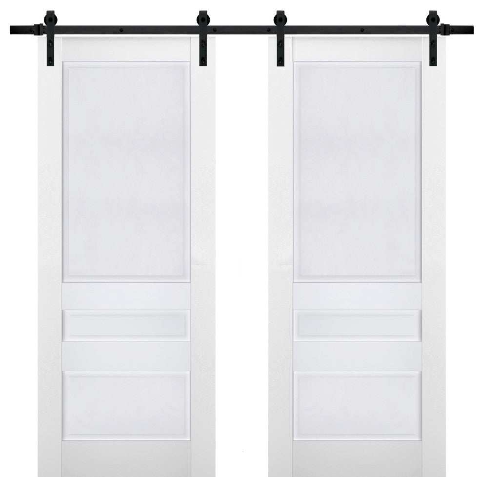 Double Barn Door 72 x 80, Veregio 7411 White, 13FT