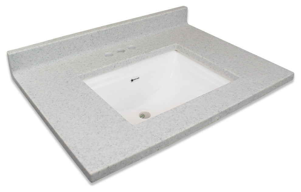 Transolid Charlotte 49"x22" Single Bowl Vanity Top, Frost