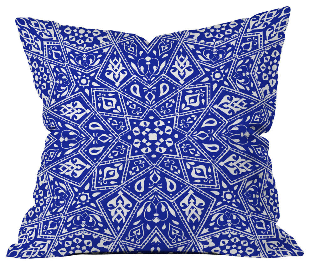Deny Designs Aimee St Hill Amirah Blue Outdoor Throw Pillow