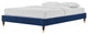 Platform Bed Frame, Queen Size, Velvet, Blue Navy, Modern Contemporary, Bedroom