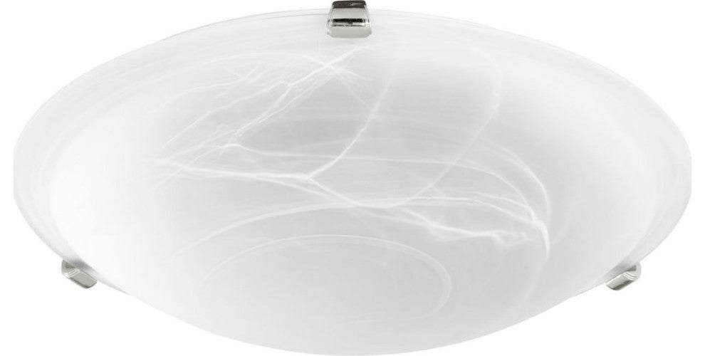 16" Faux Alabaster Ceiling Mount, Polished Nickel