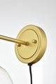 1 Light Brass And Clear Plug, Wall Sconce