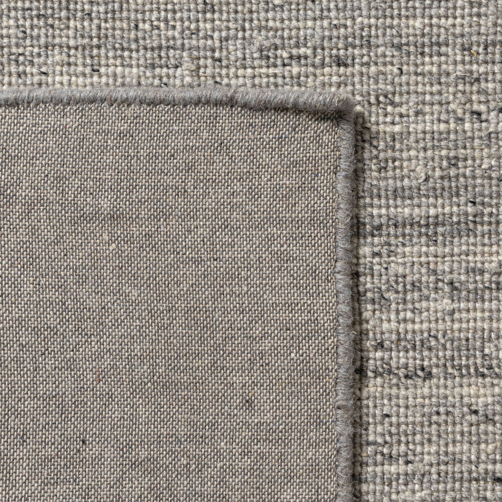 Zane Silver Industrial Solid Handwoven Wool/Cotton Indoor Area Rug