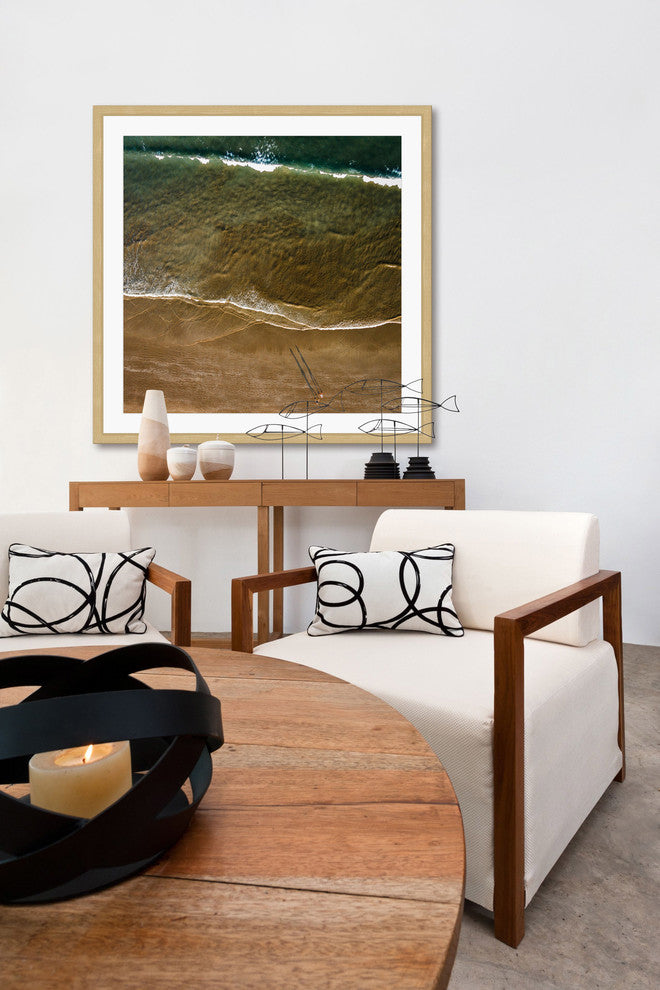 "Walking The Shore" Framed Print by Karolis Janulis