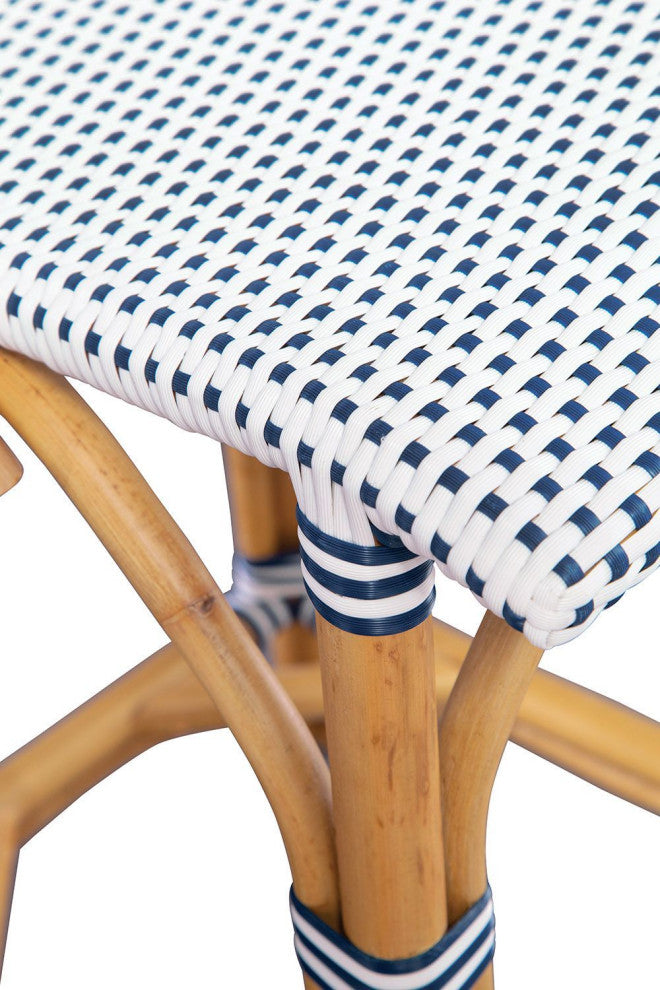 Leroy Woven Counter Stool, Navy/ White