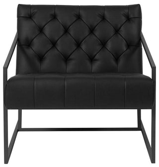 Hercules Madison Series Black Leather Tufted Lounge Chair