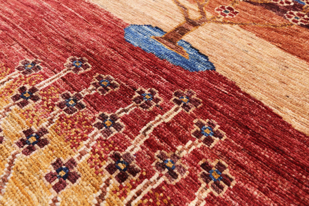 Persian Gabbeh Tribal Handmade Wool Rug 5' 0" X 6' 7" - Q12294
