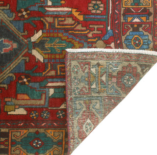 Fine Vintage Distressed Cyrus Red/Navy Runner, 3'9x14'9