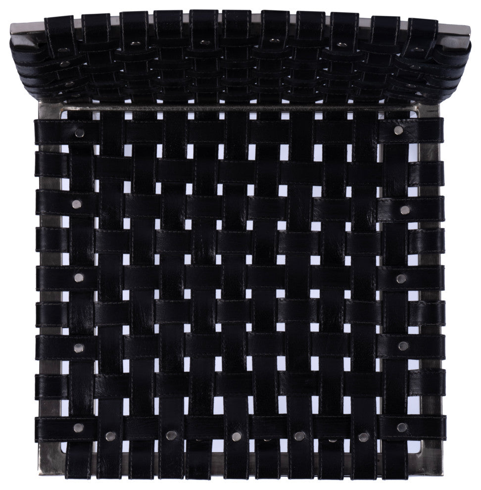Urban Woven Leather 25" Counter Stool, Black