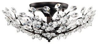 Cathy 5-light Crystal Glass Flowers Blooms Flush Mount