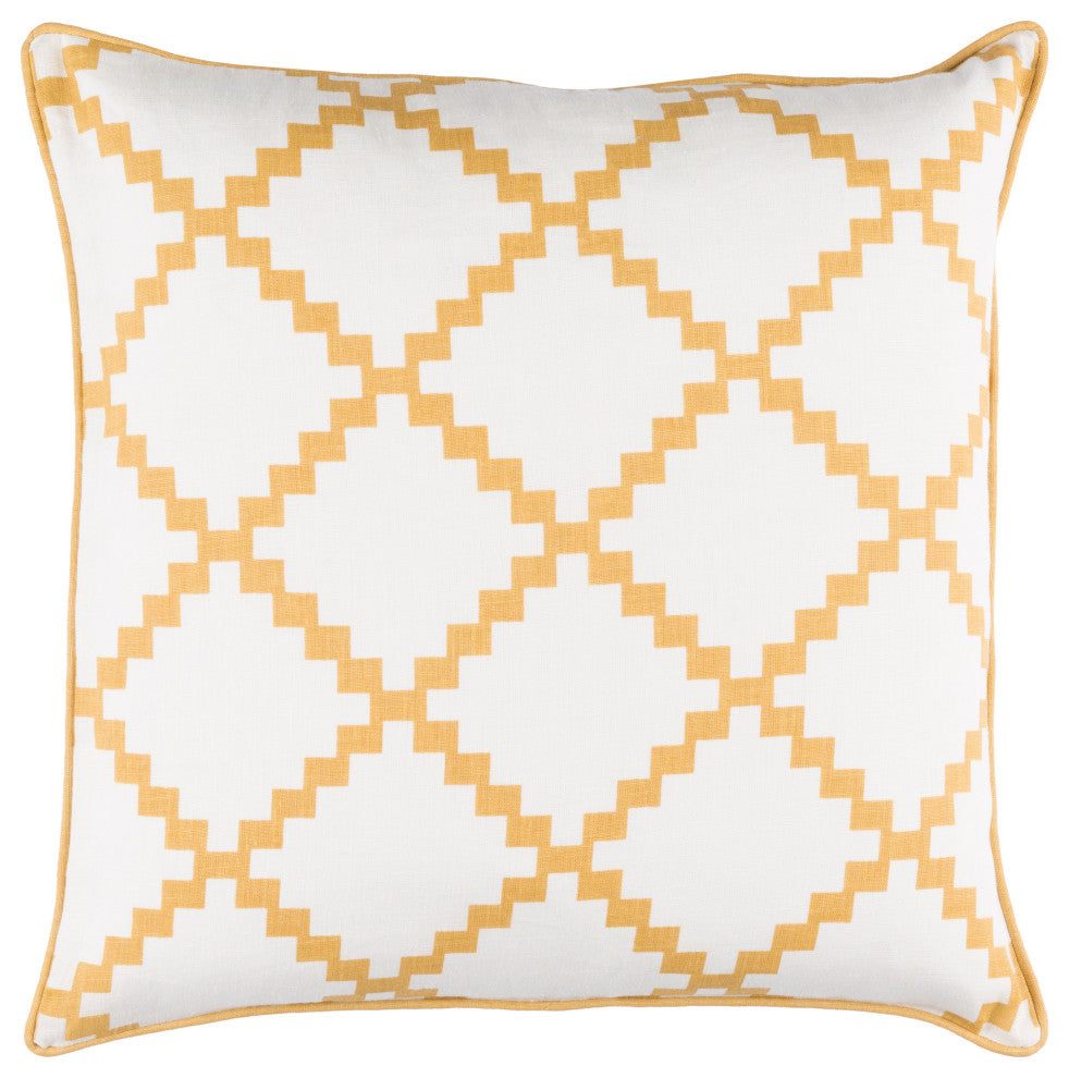 Surya Parsons PR-007 18"x18" Pillow Kit, Mustard/White