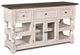 Stowe Barn Door Console - Media Cabinet - Tv Stand - Rustic Gray Solid Wood