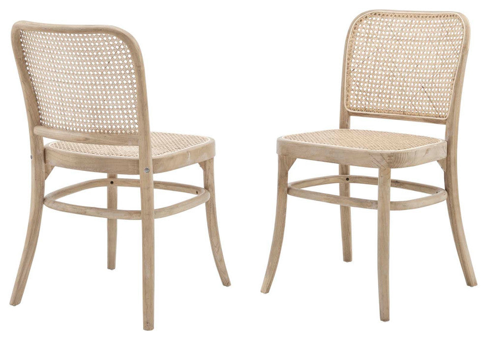 Side Dining Chair, Set of 2, Gray, Wood, Modern, Cafe Bistro Hospitality